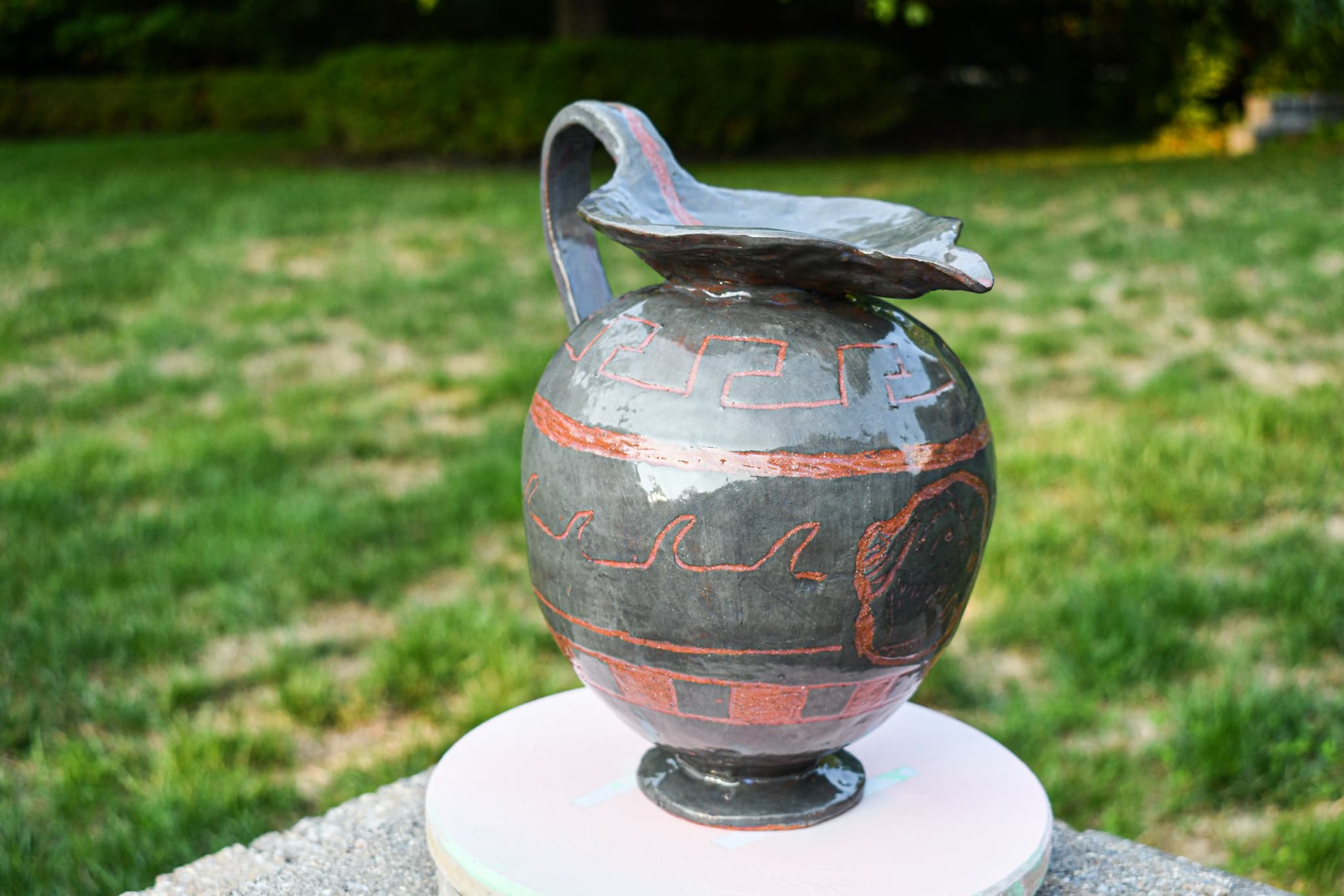 Oinochoe-Inspired Terracotta Pot