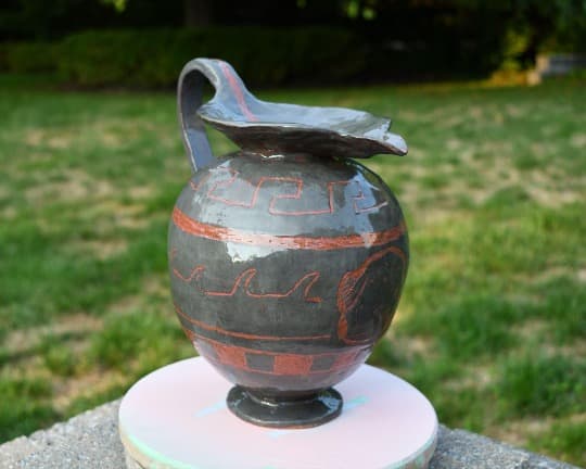 Oinochoe-Inspired Terracotta Pot