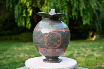 Oinochoe-Inspired Terracotta Pot